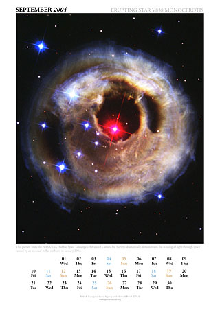 September 2004 - Erupting star V838 Monocerotis