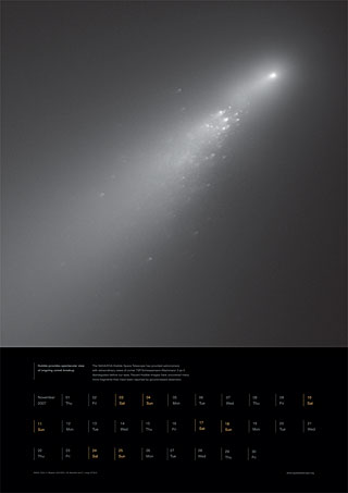 November 2007 - Hubble provides spectacular view of ongoing comet breakup