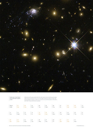 March 2008 - Hubble sees “Comet Galaxy” being ripped apart by galaxy cluster