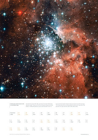 November 2008 - Extreme star cluster bursts into life in new Hubble image