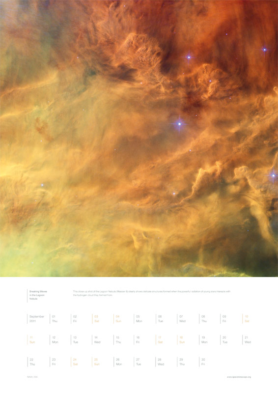September 2011 – Breaking Waves in the Lagoon Nebula