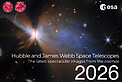 Cover page of the 2026 ESA/Hubble and ESA/Webb calendar