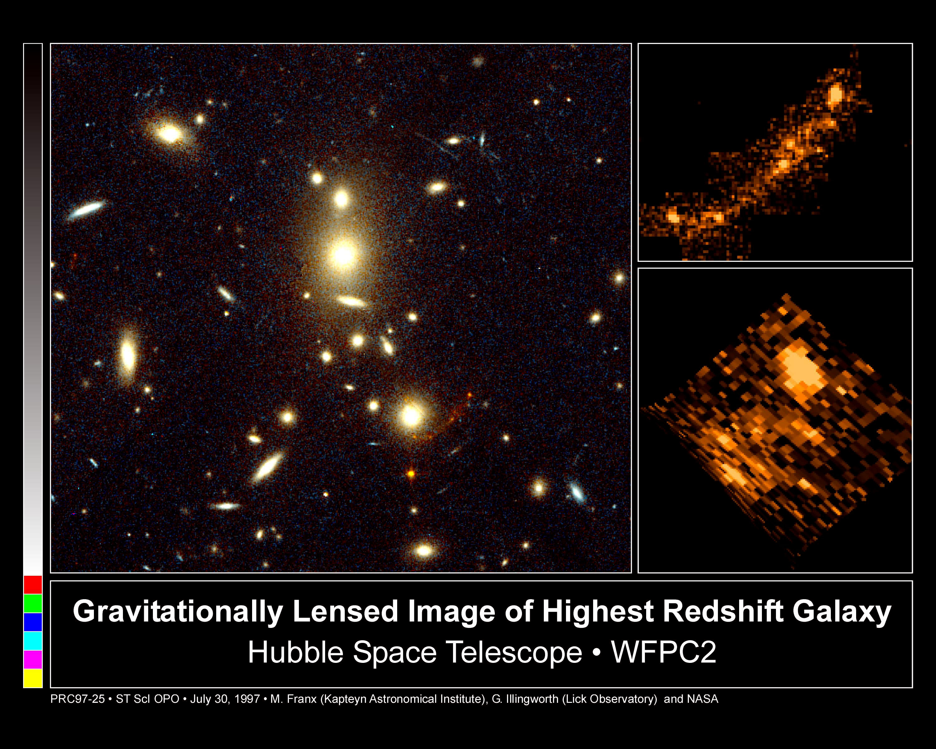 Gravitationally Lensed Image Of Highest Redshift Galaxy ESA Hubble