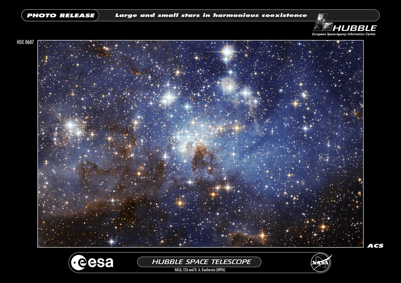 Large and small stars in harmonious coexistence | ESAHubble