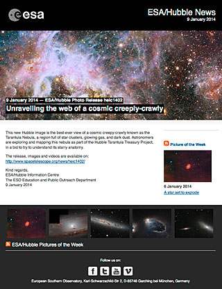 ESA/Hubble Photo Release heic1402 - Unravelling the web of a cosmic creeply-crawly