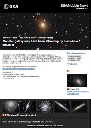 ESA/Hubble Science Release heic1216 - Monster galaxy may have been stirred up by black-hole mischief