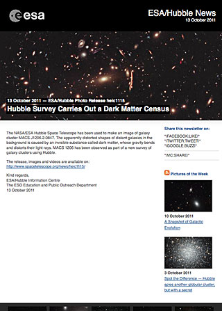 ESA/Hubble Photo Release heic1115 - Hubble Survey Carries Out a Dark Matter Census