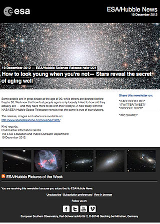 ESA/Hubble Science Release heic1221 - How to look young when you're not — Stars reveal the secret of aging well