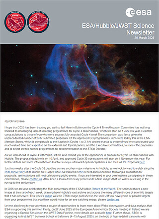 ESA/Hubble/Webb Science Newsletter - March 2025