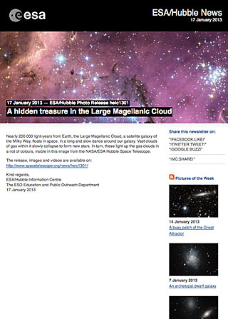 ESA/Hubble Photo Release heic1301 - A hidden treasure in the Large Magellanic Cloud