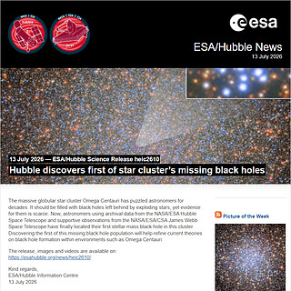 ESA/Hubble Science Release heic2610 - Hubble discovers first of star cluster’s missing black holes