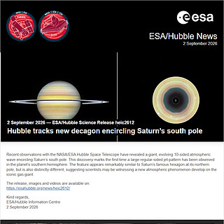 ESA/Hubble Science Release heic2612 - Hubble tracks new decagon encircling Saturn’s south pole