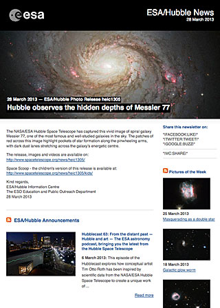 ESA/Hubble Photo Release heic1305 - Hubble observes the hidden depths of Messier 77