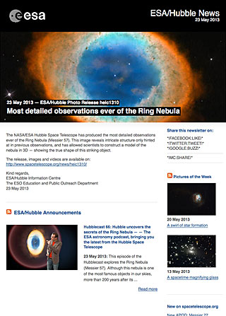 ESA/Hubble Photo Release heic1310 - Most detailed observations ever of the Ring Nebula