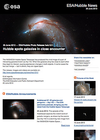 ESA/Hubble Photo Release heic1311 - Hubble spots galaxies in close encounter