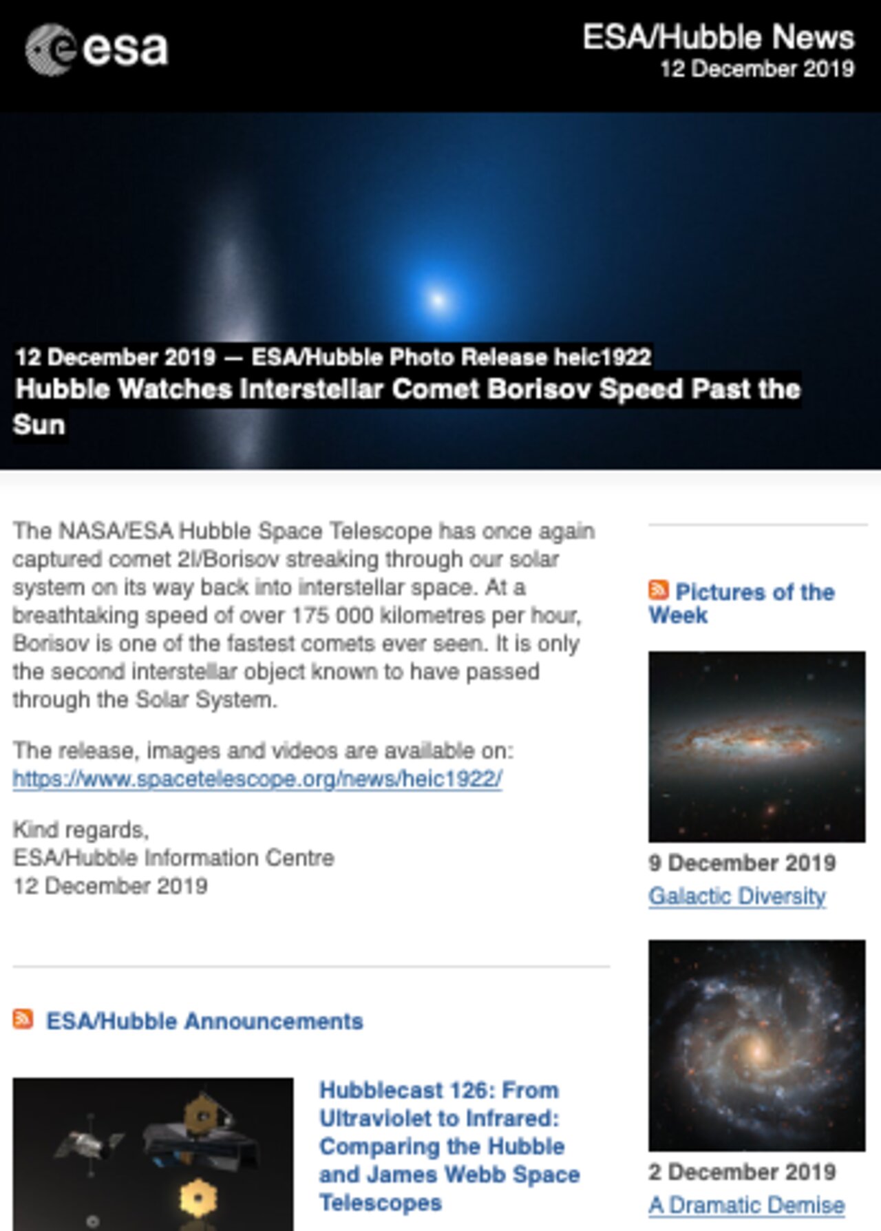 Esa Hubble ESA/Hubble