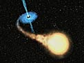 Black hole and companion star = Microquasar GRO J1655-40  (artist's impression)