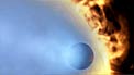Evaporating extrasolar planet, from Video (artist's impression)