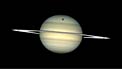Four of Saturn's moons parade by their parent (artist's impression)