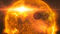 Stellar flare hits HD 189733b (artist’s impression)