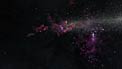 Artist’s impression of starburst regions in a dwarf galaxy