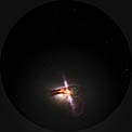 Fulldome clip showing animation of galaxy with jets from a supermassive black hole