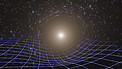Artist’s impression of massive object distorting spacetime