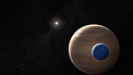Animation of exomoon orbiting its planet