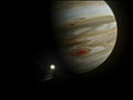 Comet Shoemaker Levy colliding with Jupiter