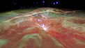 Flight through Orion Nebula in infrared light