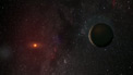 Planet orbiting a red dwarf star (artist's impression)